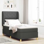 vidaXL Lit à ressorts avec matelas gris foncé 90x200 cm Tissu