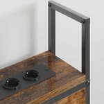 vidaXL Headboard de Rangement avec Station de Charge Chêne fumé 160 cm