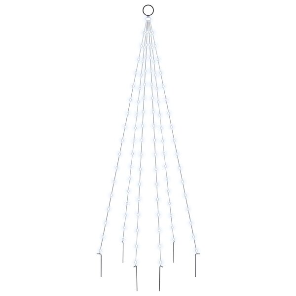 vidaXL Sapin de Noël sur mât de drapeau 108 LED Blanc froid 180 cm