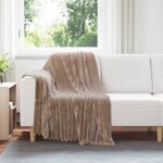 vidaXL Couvertures à jeter 6 Pièces Camel 150 x 130 cm Toison