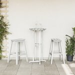 Ensemble de bar de jardin 3 pièces blanche HDPE vidaXL