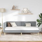 vidaXL Cadre de lit d'angle Gris clair 100 cm x 200 cm tissu