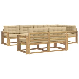 vidaXL Ensemble de canapés d'extérieur 6 pc Blanc et Beige Polyester