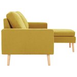 vidaXL Canapé à 3 places avec repose-pied Jaune Tissu