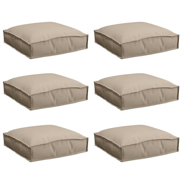 vidaXL Coussin 6 Pièces Taupe 40 x 40 x 8 cm Tissu Oxford