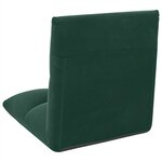 vidaXL Fauteuil de sol ajustable Vert foncé Velours