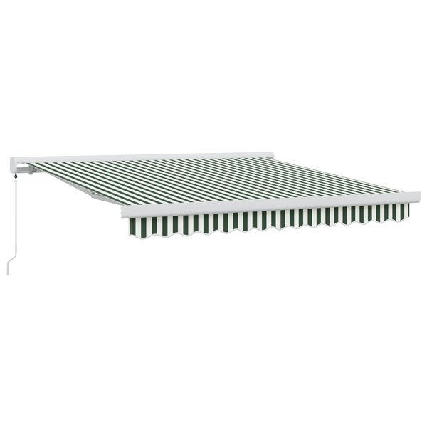 vidaXL Auvent Manuel Rétractable Vert et Blanc 300x250 cm