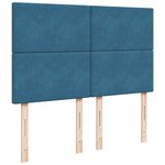 vidaXL Sommier à lattes de lit et matelas bleu 140x190 cm velours