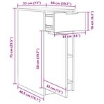 Armoire de bureau vidaXL en chêne noir - 33x50x75 cm - Fabriquée en bois d'ingénierie
