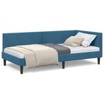vidaXL Cadre de lit d'angle Autre avec tête de lit Bleu 100 x 200 cm