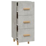 vidaXL Buffet Gris béton 34 5x34x90 cm Bois d'ingénierie