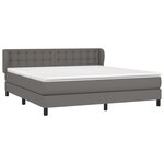 vidaXL Sommier à lattes de lit avec matelas Gris 180x200 cm Similicuir