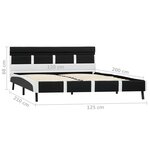 vidaXL Cadre de lit avec LED noir similicuir 120 x 200 cm