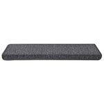 vidaXL Tapis d'escalier 15 pièces 65 x 21 x 4 cm Gris foncé Bord rectangulaire