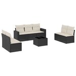 vidaXL Salon de jardin 8 Pièces avec coussins noir résine tressée