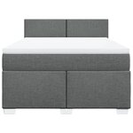 vidaXL Sommier à lattes de lit avec matelas Gris foncé 140x200cm Tissu