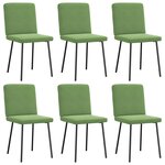 vidaXL Chaises à manger lot de 6 vert clair velours