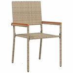 vidaXL Ensemble de salle à manger pour jardin 5 Pièces Beige polyrotin