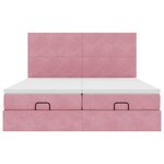 vidaXL Cadre de lit ottoman avec matelas rose 200x200 cm velours