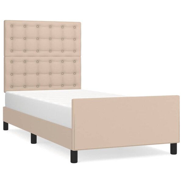 vidaXL Cadre de lit sans matelas cappuccino 100x200 cm similicuir