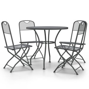 vidaXL Ensemble à manger de jardin 5 Pièces Maille Métal Anthracite