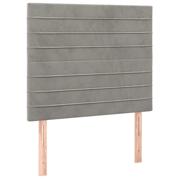 vidaXL Têtes de lit 2 Pièces Gris clair 100x5x78/88 cm Velours