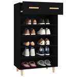 vidaXL Armoire à chaussures Noir 60x35x105 cm Bois d'ingénierie