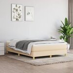 vidaXL Cadre de lit Crème 140 x 200 cm Tissu