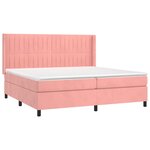 vidaXL Sommier à lattes de lit matelas et LED Rose 200x200 cm Velours