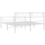 vidaXL Cadre de lit métal sans matelas et pied de lit blanc 140x190 cm