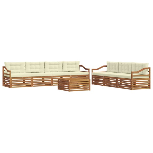 vidaXL Ensemble de canapés d'extérieur 8 Pièces Naturel et Crème