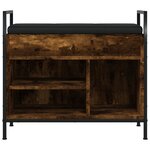 vidaXL Banc à chaussures chêne fumé 65 5x32x57 5 cm bois d'ingénierie