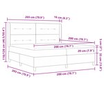 Lit Box Spring avec Matelas & LED Gris Foncé 200x200 cm Tissu