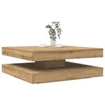 vidaXL Table basse rotative à 360 degrés chêne artisanal 90x90x34 5 cm