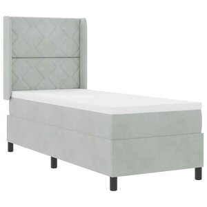 vidaXL Lit à Ressorts avec Matelas LED Gris clair 80 x 200 cm Velours