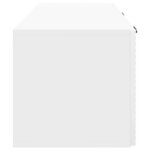 vidaXL Meuble TV mural Montage mural Blanc brillant 78 5 x 31 x 30 cm