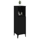 vidaXL Armoire de salle de bain noir 30x30x100 cm bois d'ingénierie