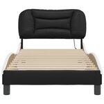 vidaXL Cadre de lit avec lumières LED noir blanc 80x200 cm similicuir