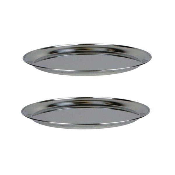 2 plateaux de fruits de mer en inox Ø 36 cm
