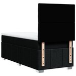 vidaXL Sommier à lattes de lit et matelas Noir 80x200 cm Tissu