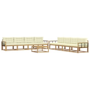 vidaXL Ensemble de canapés d'extérieur 9 pc Blanc et crème Polyester