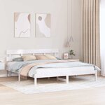 vidaXL Cadre de lit Blanc 180 x 200 cm Bois de pin massif