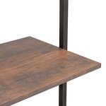 vidaXL Étagère inclinée à 4 niveaux Marron foncé et noir 64x35x152 5cm