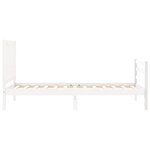 vidaXL Cadre de lit avec tête de lit blanc 90x200 cm bois massif