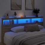 vidaXL Armoire tête de lit avec LED chêne sonoma 220x17x102 cm