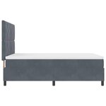 vidaXL Lit à ressorts avec matelas Gris foncé 160 x 200 cm Velours