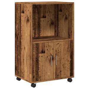 vidaXL Armoire à roulettes vieux bois 55x40x91 cm bois d'ingénierie