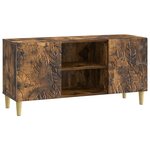 vidaXL Meuble TV 102 x 34 5 x 50 cm Chêne fumé Bois d'ingénierie