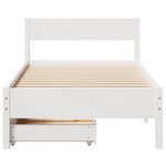 vidaXL Cadre de lit sans matelas blanc 100x200 cm bois de pin massif