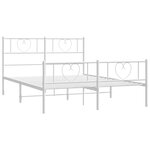 vidaXL Cadre de lit métal sans matelas et pied de lit blanc 135x190 cm